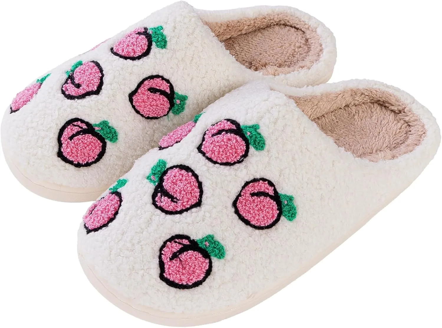 Cute Strawberry Pattern Women's Bedroom Slippers - Warm, Soft, Fuzzy, Non-Slip