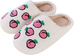 Cute Strawberry Pattern Women's Bedroom Slippers - Warm, Soft, Fuzzy, Non-Slip