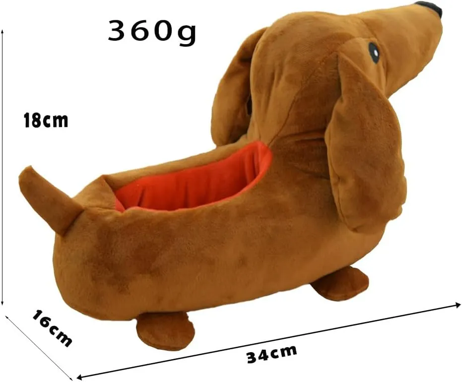Dachshund & Pug Slippers - Weiner Dog Cartoon Cozy Plush Warm Slip-On House Unisex Slippers