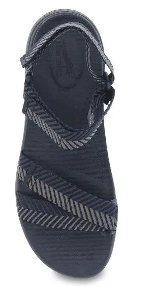 Dansko Black Herringbone Webbing Racquel Womens Casual Sandals 4915-360200