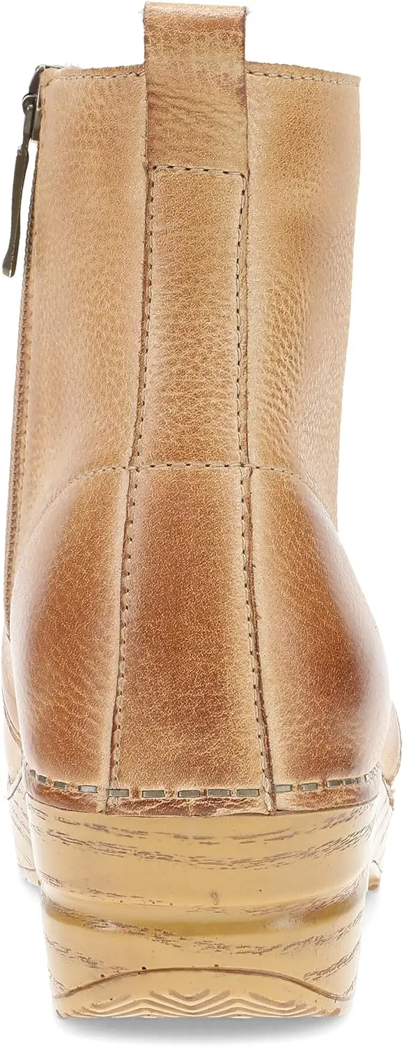 Dansko Sigourney Classic Stapled Clog in Lace-Up Boot Style for Women - Anti-Fatigue Rocker Bottom Promotes Forward Foot Motion