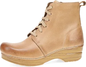 Dansko Sigourney Classic Stapled Clog in Lace-Up Boot Style for Women - Anti-Fatigue Rocker Bottom Promotes Forward Foot Motion