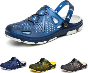 DESESE Mens' Slip-on Athletic Outdoor Hiking Closed Toe Slides Quick Dry Lightweight Beach Shoes with Back Strap Summer Non Slip Clogs Water Shoes
