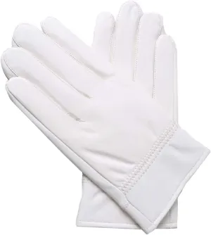 DID Men's Soft Genuine Lambskin Leather Winter Warm Policeman Hunting White Gloves