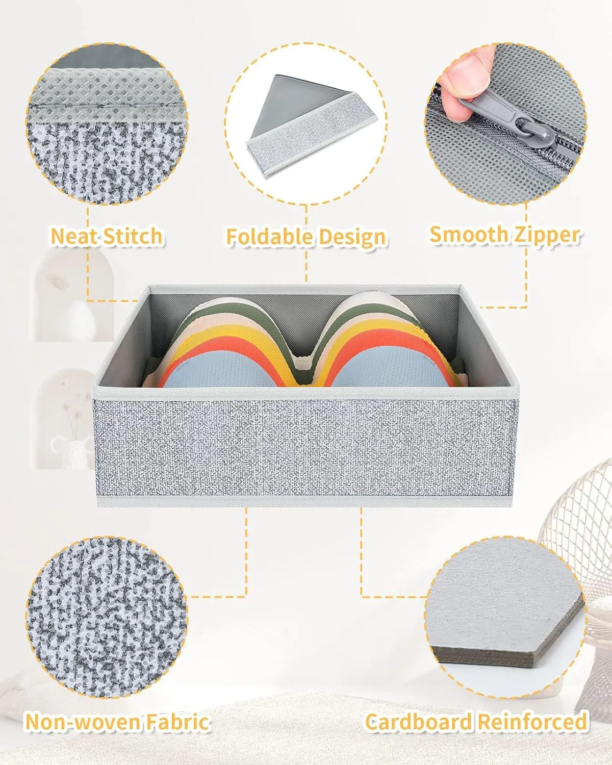 DIMJ Drawer Organizer Clothes - 12 Pack Baby Dresser Organizer for Nursery, Fabric Baby Clothes Organizer Nursery Organization for Sock Underwear Bra Tshirt, Foldable Closet Drawer Organizer Bedroom
