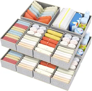 DIMJ Drawer Organizer Clothes - 12 Pack Baby Dresser Organizer for Nursery, Fabric Baby Clothes Organizer Nursery Organization for Sock Underwear Bra Tshirt, Foldable Closet Drawer Organizer Bedroom
