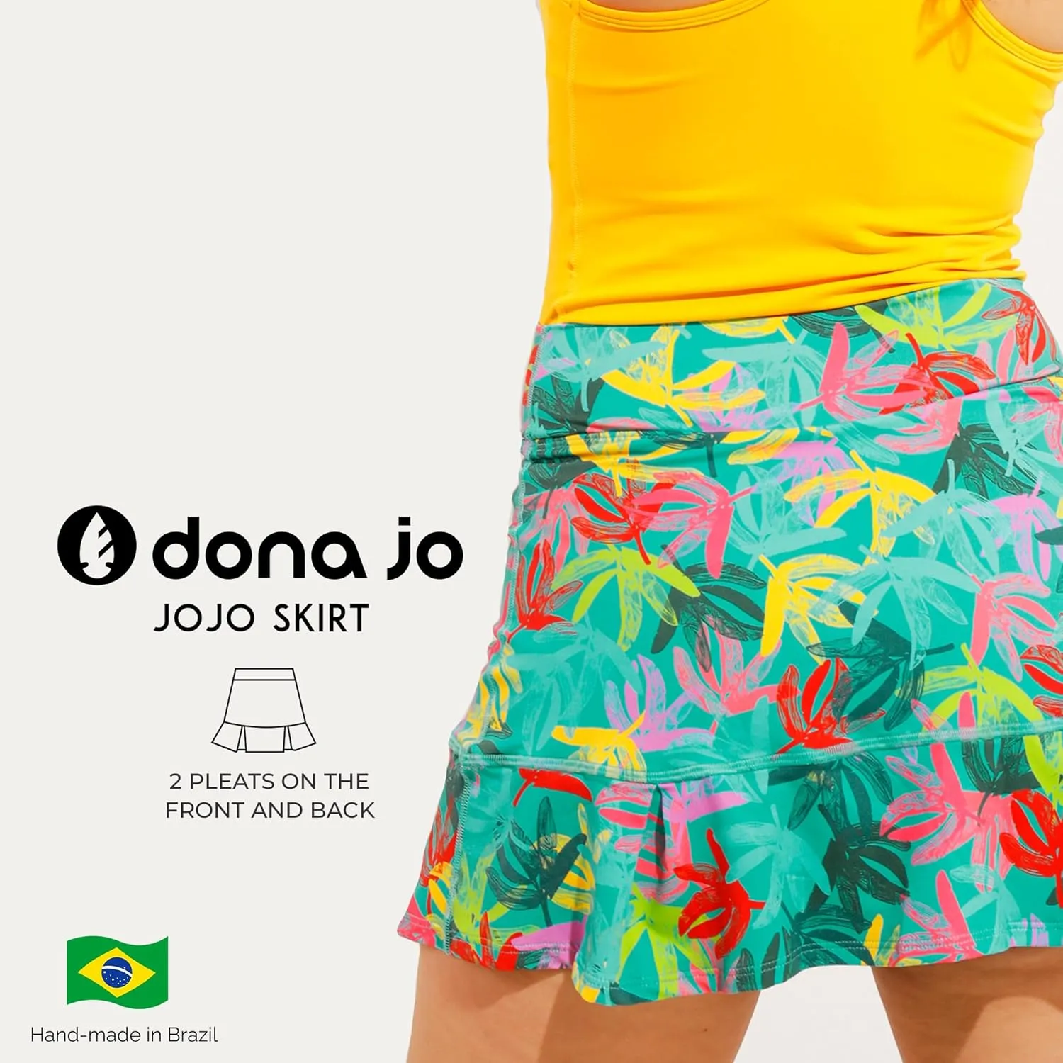 Dona Jo Official JoJo Women Skirt - Pleated Tennis Skirt w/Shorts & Built in Deep Pockets, Active Wear Clothing