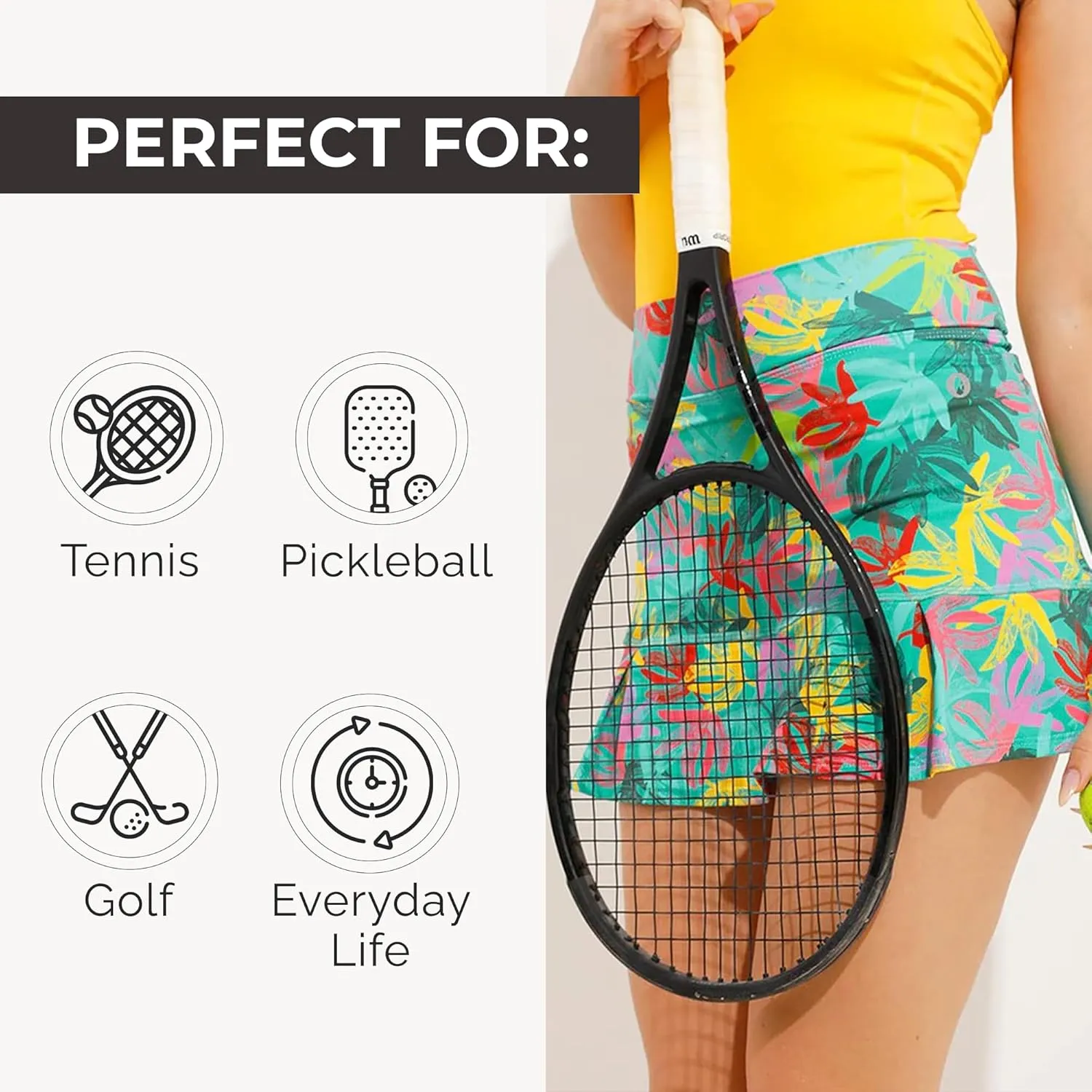 Dona Jo Official JoJo Women Skirt - Pleated Tennis Skirt w/Shorts & Built in Deep Pockets, Active Wear Clothing