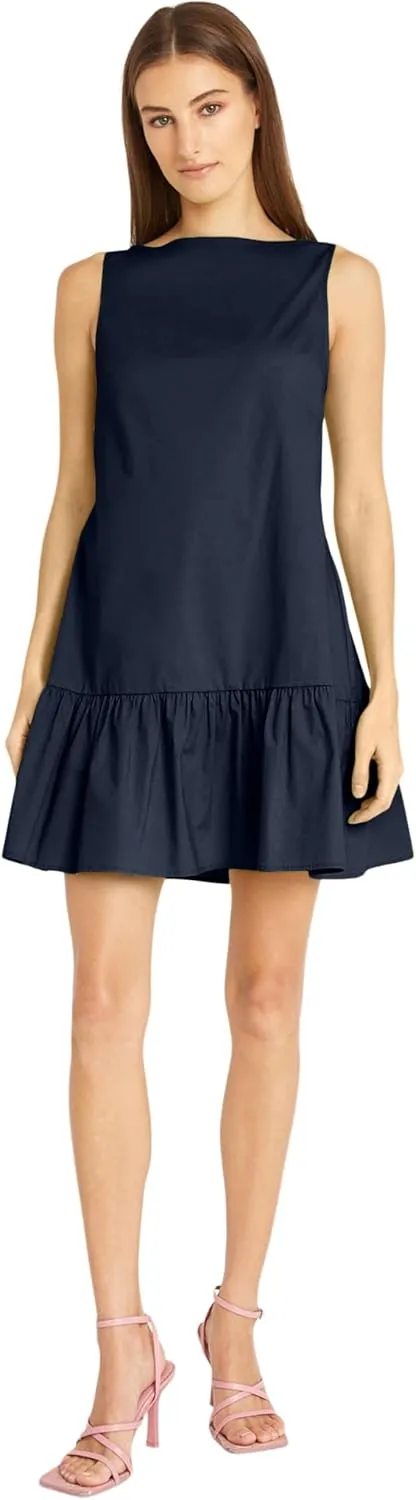 Donna Morgan Versatile High Neck Swing Body Ruffle Summer Dresses for Women