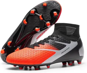 DREAM PAIRS Men's High-Tops Soccer Cleats Lace-Up Adult Football Shoes Lightweight Professional Athletic Training Soccer Shoes