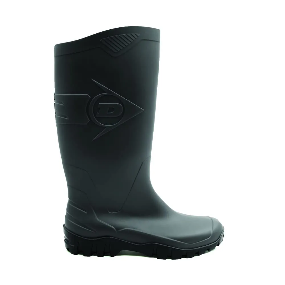 DUNLOP Protective Footwear, Dane, 100% Waterproof PVC, Lightweight and Durable Protective Footwear, MD0HD01.08, Size 8, Black