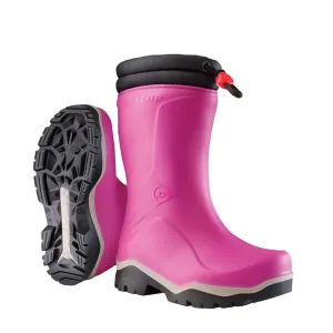 DUNLOP Protective Footwear, Kids Blizzard Pink/Grey/Black, Fur-Lined Winter Boot, K374061.33, Size 2 US