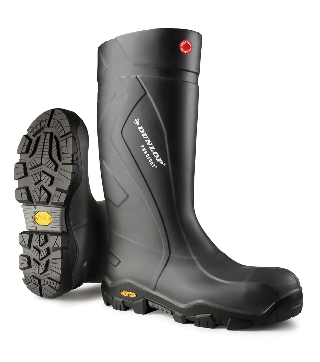 Dunlop Protective Footwear, Purofort  Expander full safety with Vibram sole Omega, 100% Waterproof Purofort Material, Lightweight and Durable Protective Footwear, Slip-Resistant, EC02A33.09, Size 9 US