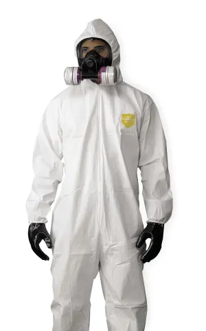 DuPont ProShield 60 Disposable Protective Coverall with Elastic Cuff, Hood and Boots, White, Large, 25-Pack