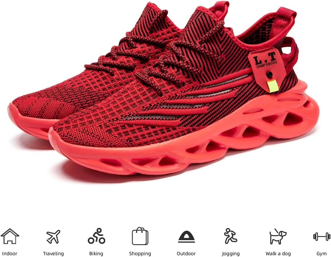 EGMPDA Men Shoes Running Slip On Tennis Walking Shoes Lightweight Breathable Sneakers for Gym Work Casual Soft Sole Trainers Non Slip Athletic Footwear Light_Green Size US 6.5