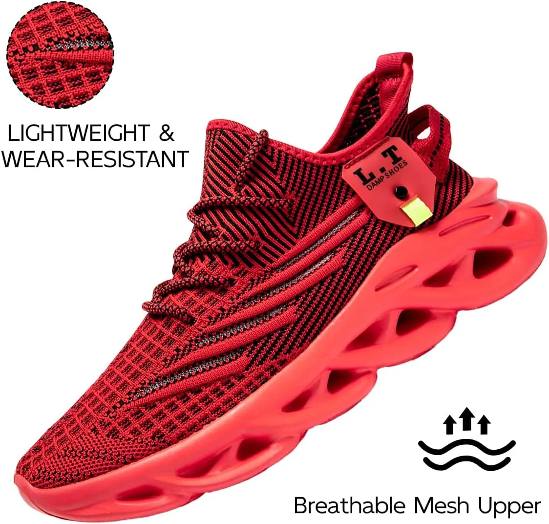 EGMPDA Men Shoes Running Slip On Tennis Walking Shoes Lightweight Breathable Sneakers for Gym Work Casual Soft Sole Trainers Non Slip Athletic Footwear Light_Green Size US 6.5