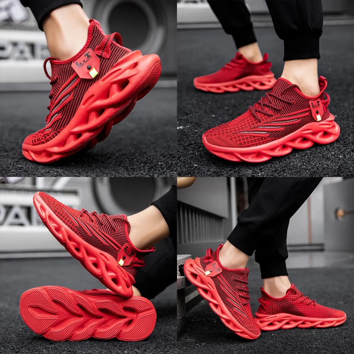 EGMPDA Men Shoes Running Slip On Tennis Walking Shoes Lightweight Breathable Sneakers for Gym Work Casual Soft Sole Trainers Non Slip Athletic Footwear Light_Green Size US 6.5