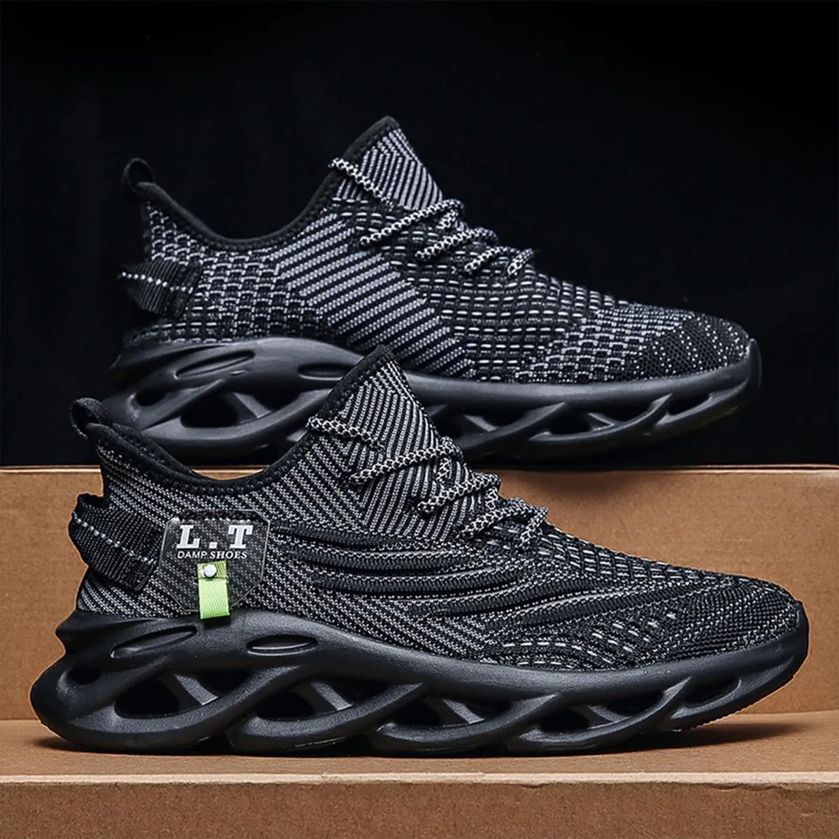 EGMPDA Men Shoes Running Slip On Tennis Walking Shoes Lightweight Breathable Sneakers for Gym Work Casual Soft Sole Trainers Non Slip Athletic Footwear Light_Green Size US 6.5