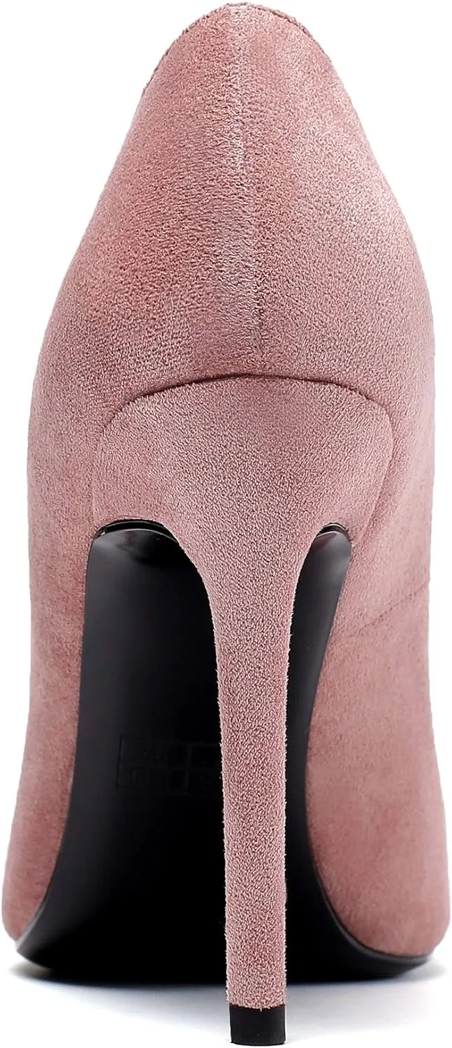 Eldof Womens Pointed Toe Pumps High Heel Stilettos Classic Slip On 4" Heels Wedding Party Office Pumps for Women