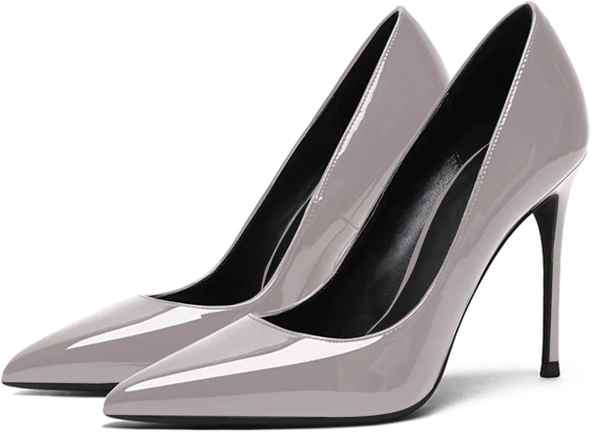 Eldof Womens Pointed Toe Pumps High Heel Stilettos Classic Slip On 4" Heels Wedding Party Office Pumps for Women