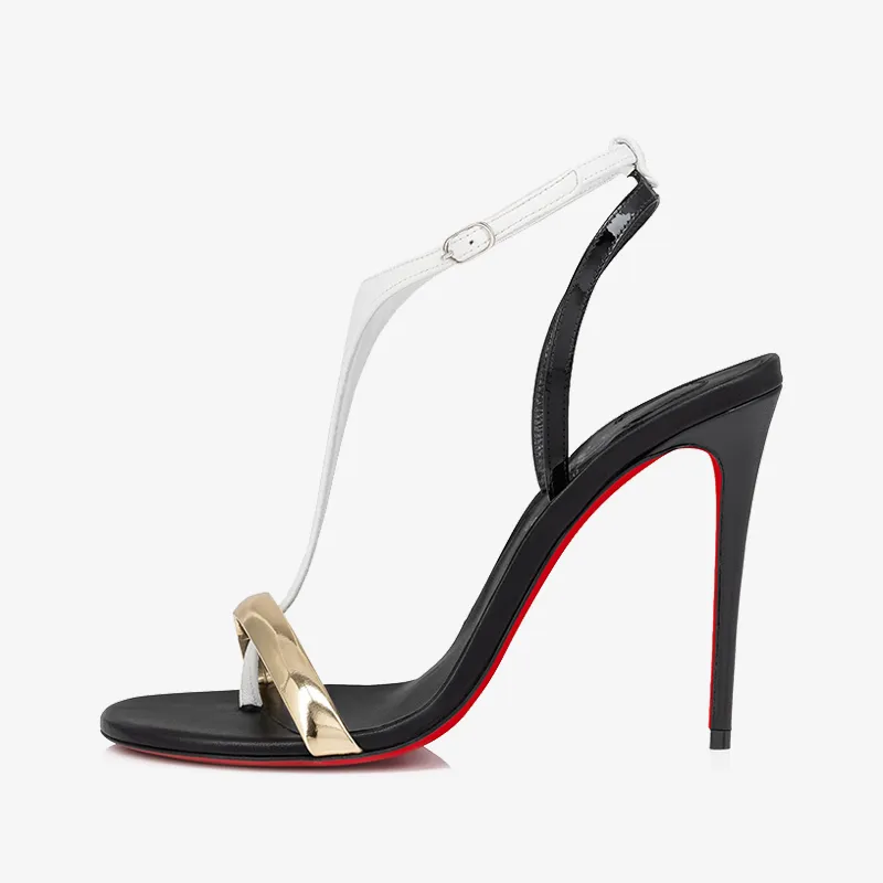 Elegant Multicolor Calf Leather Sandal