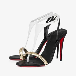 Elegant Multicolor Calf Leather Sandal