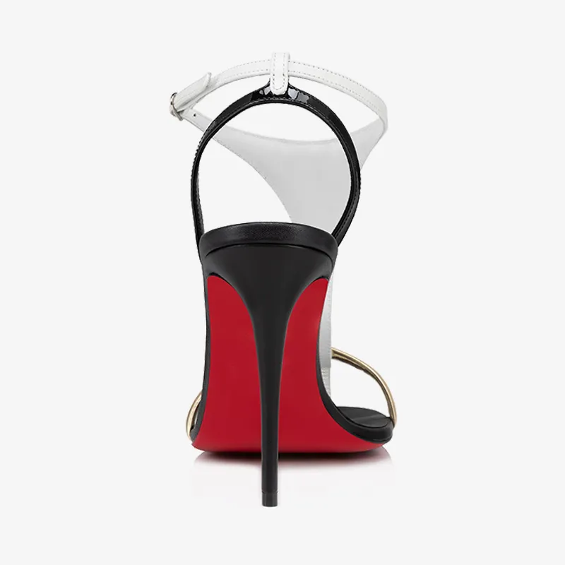 Elegant Multicolor Calf Leather Sandal