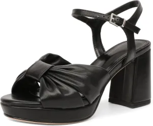Esvowido Chunky Platform Heels for Women Open Toe Bow Heels with Ankle Strap Wedding Party Office Summer Sandals