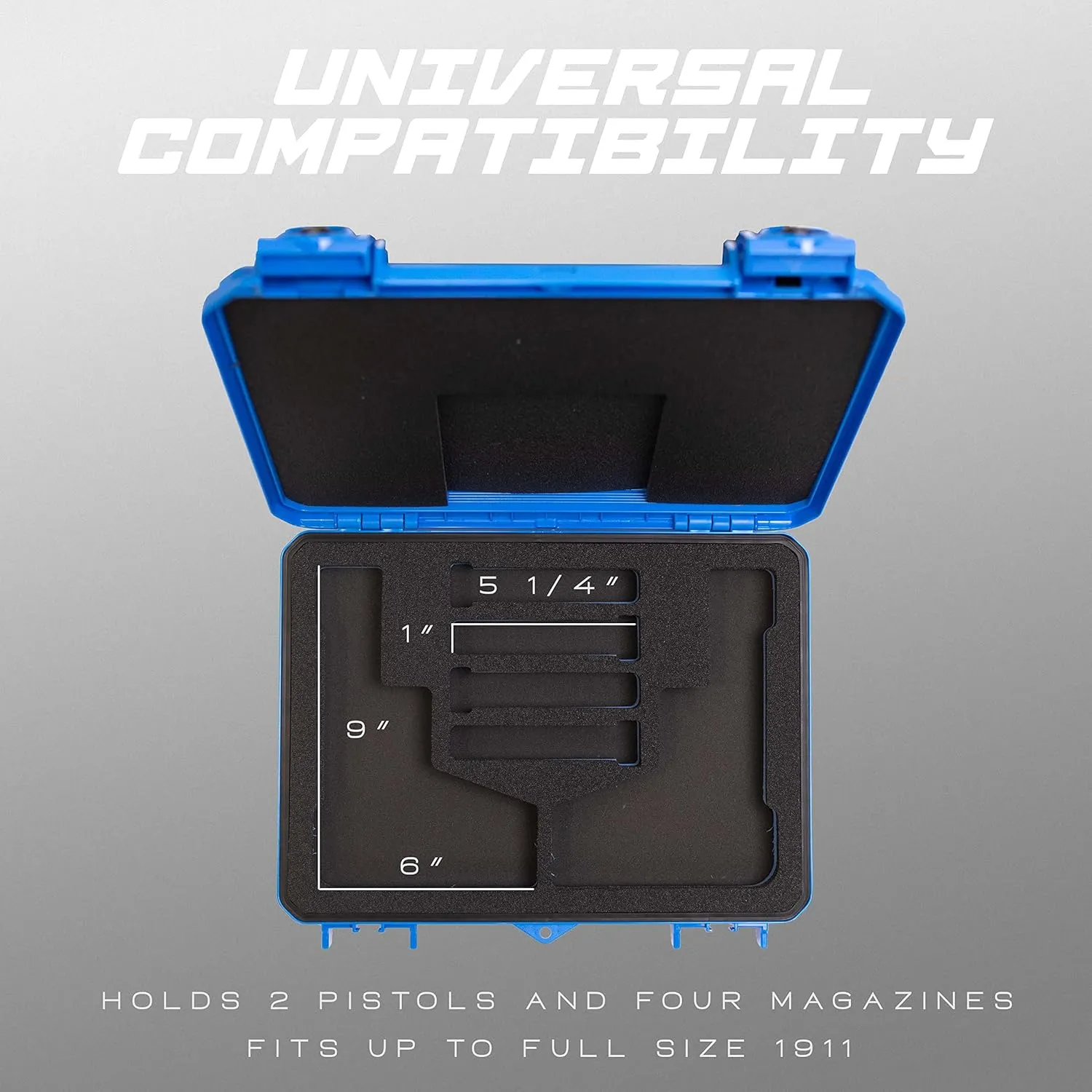 Evergreen 2 Pistol 4 Magazine Locking Discrete Compact Storage Protective Case - CCW/Travel Safe/Mil Spec/Waterproof/USA Made - for Pistol/Firearm Storage and Carry