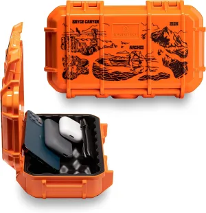 Evergreen X National Parks 56 EDC Dry Box Protective Case - National Parks Gift - for Phones, Camping, Travel, Adventure (Utah, Bryce Canyon, Arches, Zion, Orange)