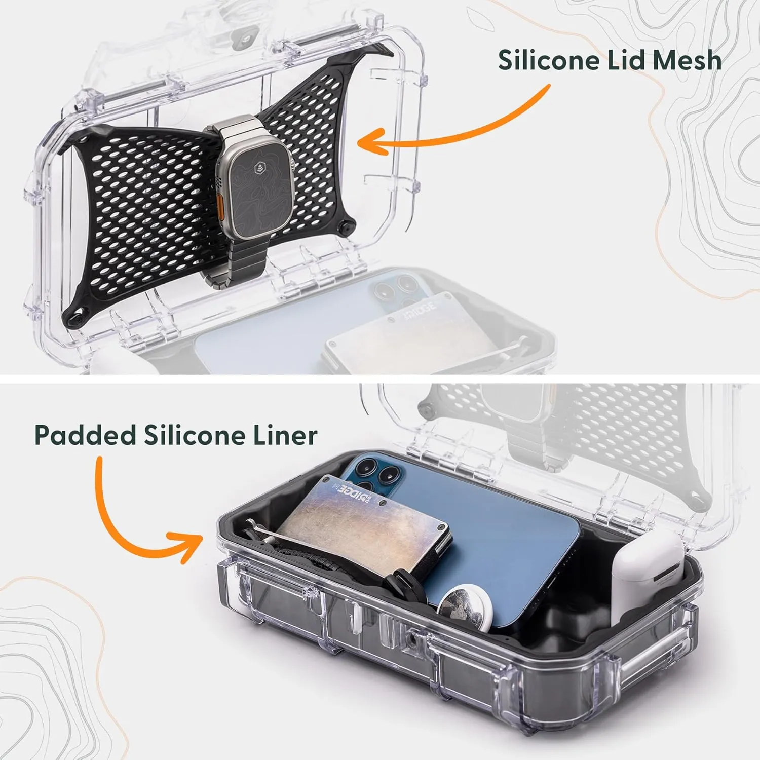 Evergreen X National Parks 56 EDC Dry Box Protective Case - National Parks Gift - for Phones, Camping, Travel, Adventure (Utah, Bryce Canyon, Arches, Zion, Orange)