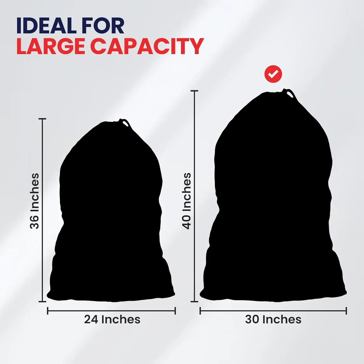 Extra Large Travel Laundry Bags, Dirty Cloth Organizer Bag for Traveling Drawstring Waterproof Bag Machine Washable nylon Hamper Bag or Basket (30x40 Inch, Dark Grey & Black)