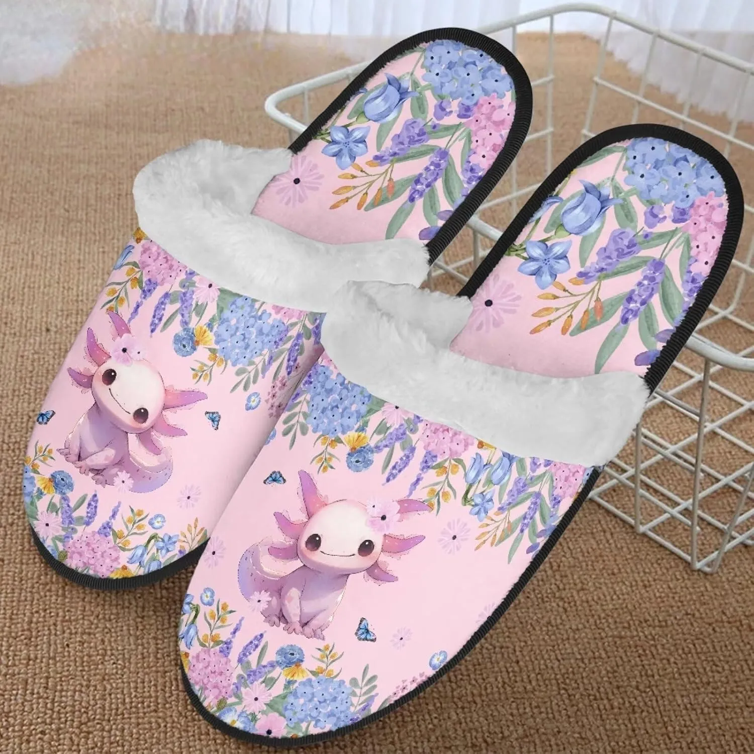 Fall Fuzzy Slippers for Man Anti-Skid Slippers for Women Indoor Fluffy Ultra Soft House Slippers for Autumn Winter