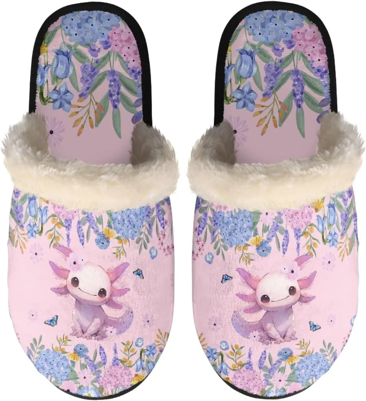 Fall Fuzzy Slippers for Man Anti-Skid Slippers for Women Indoor Fluffy Ultra Soft House Slippers for Autumn Winter