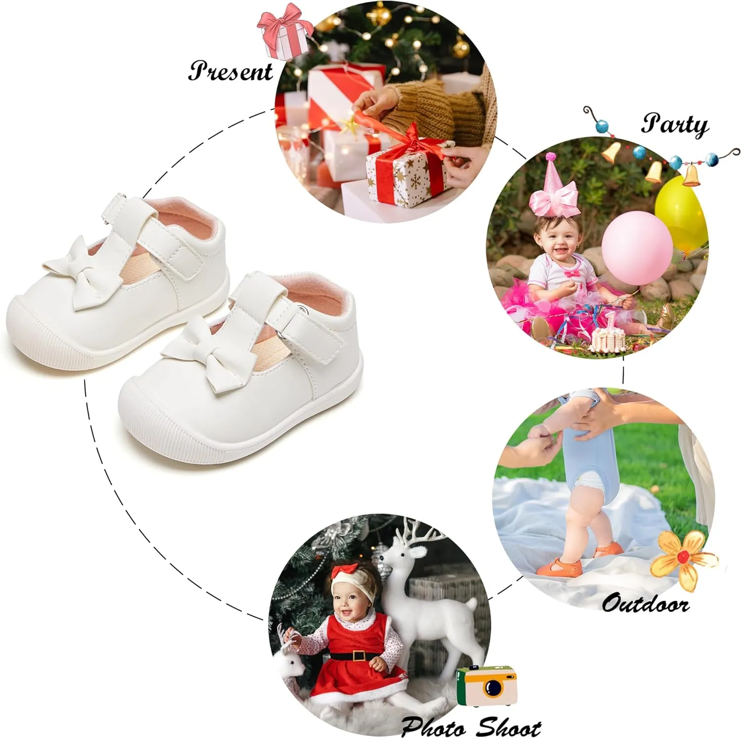 Felix & Flora Soft Sole Baby Dress Shoes - Infant Baby Walking Shoes Moccasinss Rubber Sole Crib Shoes
