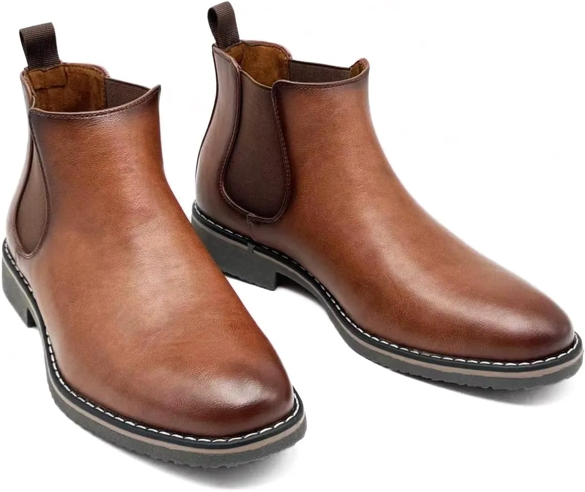Finishing & Sewing Men's Chelsea Boots, Smart Casual Slip On Ankle Boots
