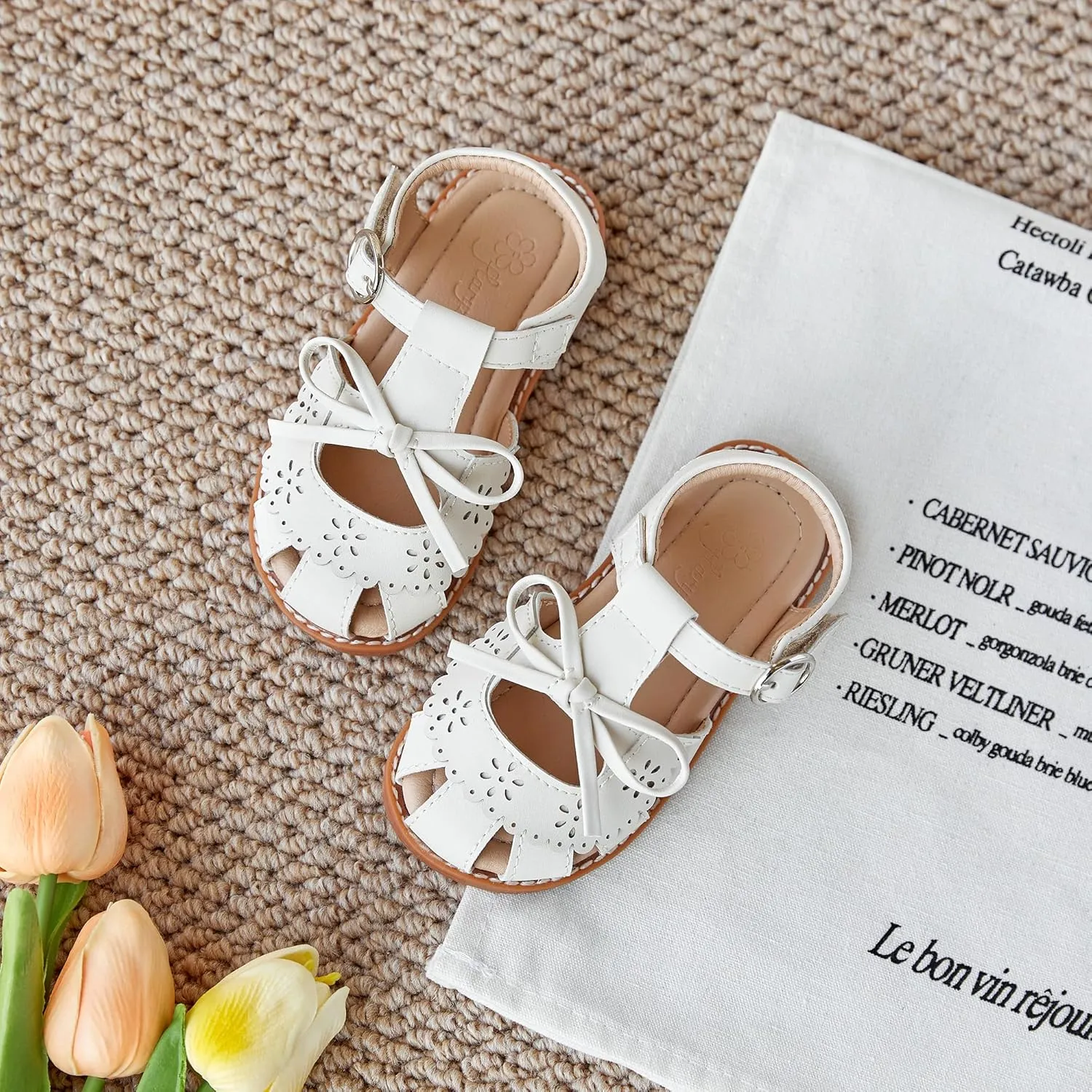 Flaryzone Toddler Little Girls Glitter Flower Open-Toe Flat Dress Sandals Summer Shoes