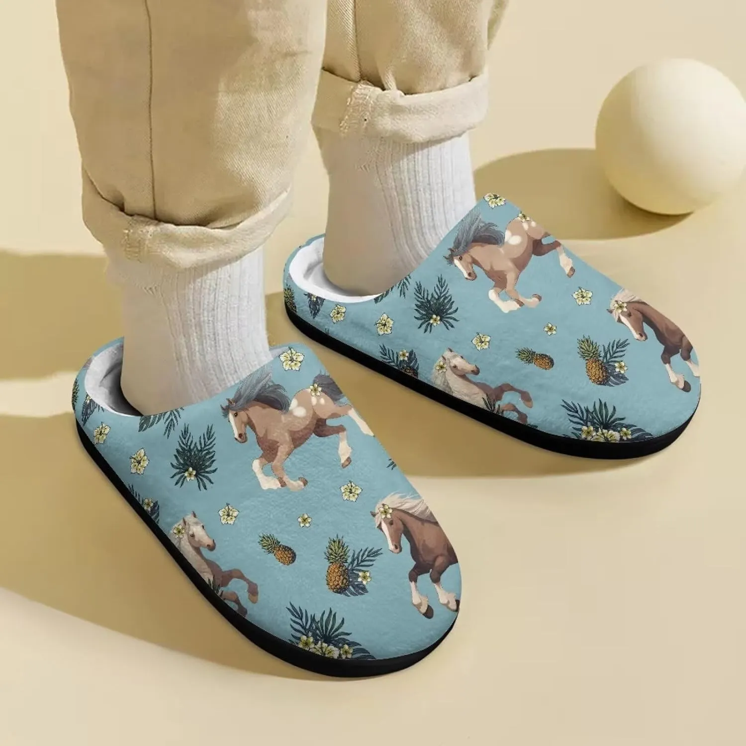 Flashideas Toddler Slippers Kids Fur Lined Warm Slip On Home Slippers Soft Plush Slippers