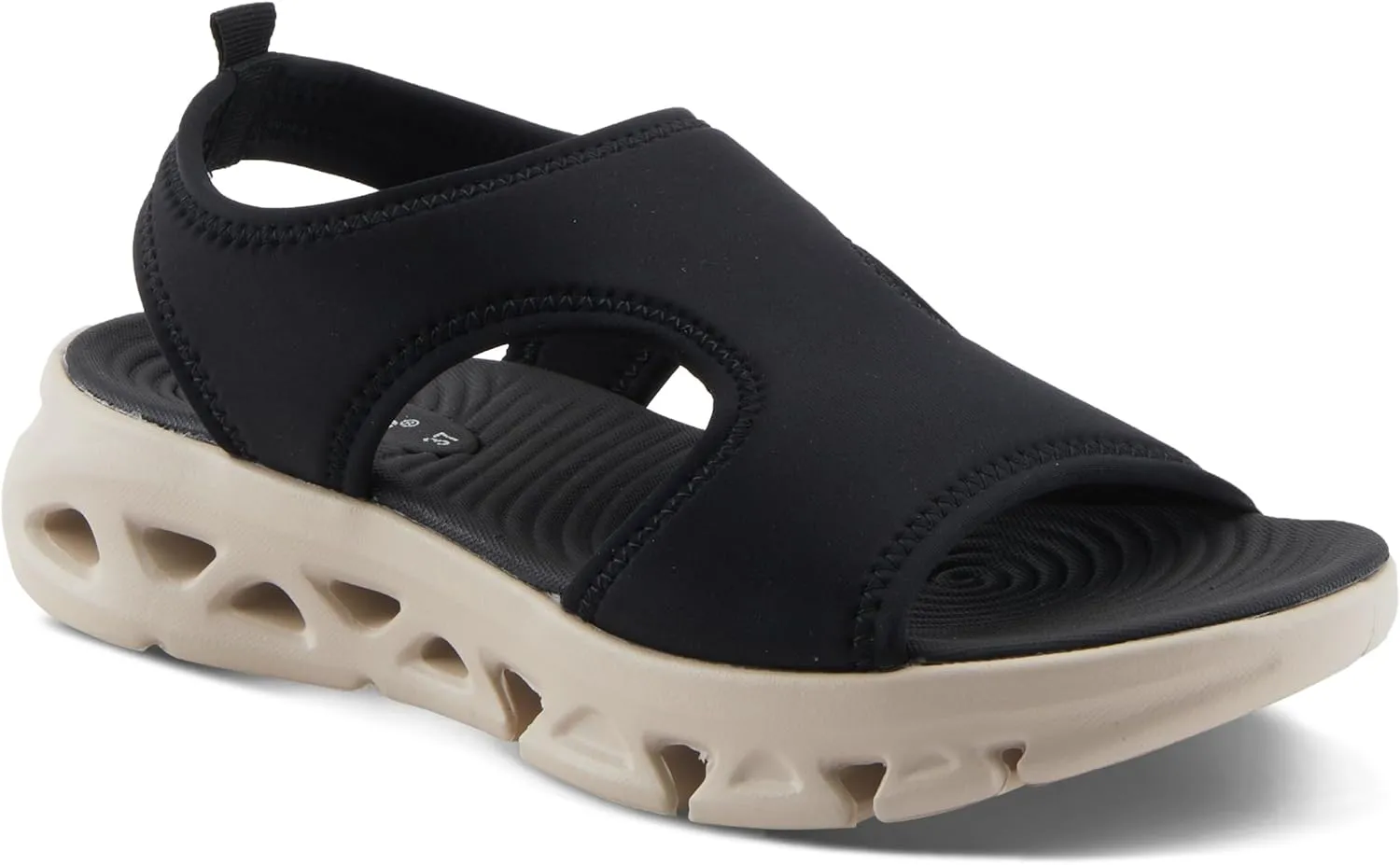 Flexus Women's GUZMAN Ankle Strap Sandals – Lycra Slip-On with Cushioned Footbed and Sporty EVA Outsole