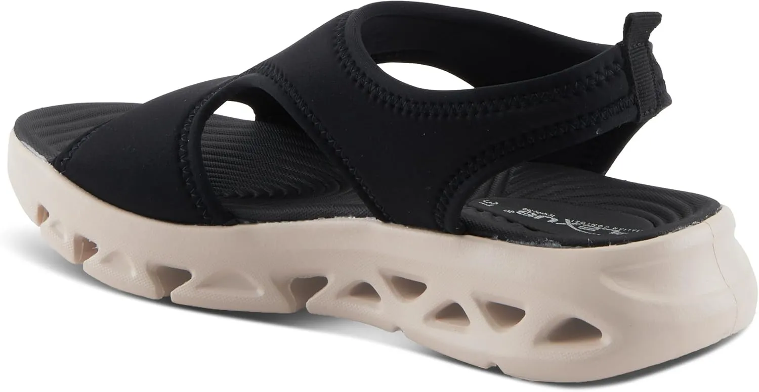 Flexus Women's GUZMAN Ankle Strap Sandals – Lycra Slip-On with Cushioned Footbed and Sporty EVA Outsole