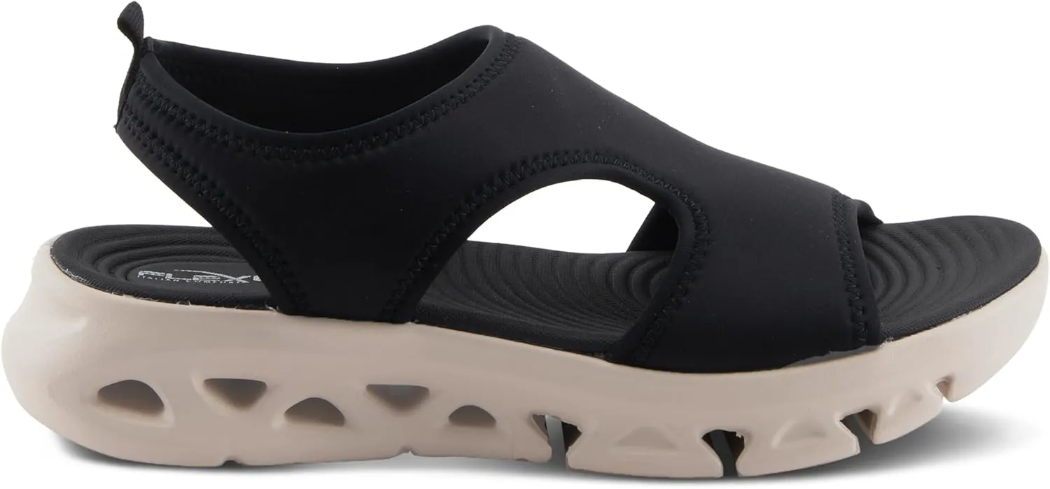 Flexus Women's GUZMAN Ankle Strap Sandals – Lycra Slip-On with Cushioned Footbed and Sporty EVA Outsole