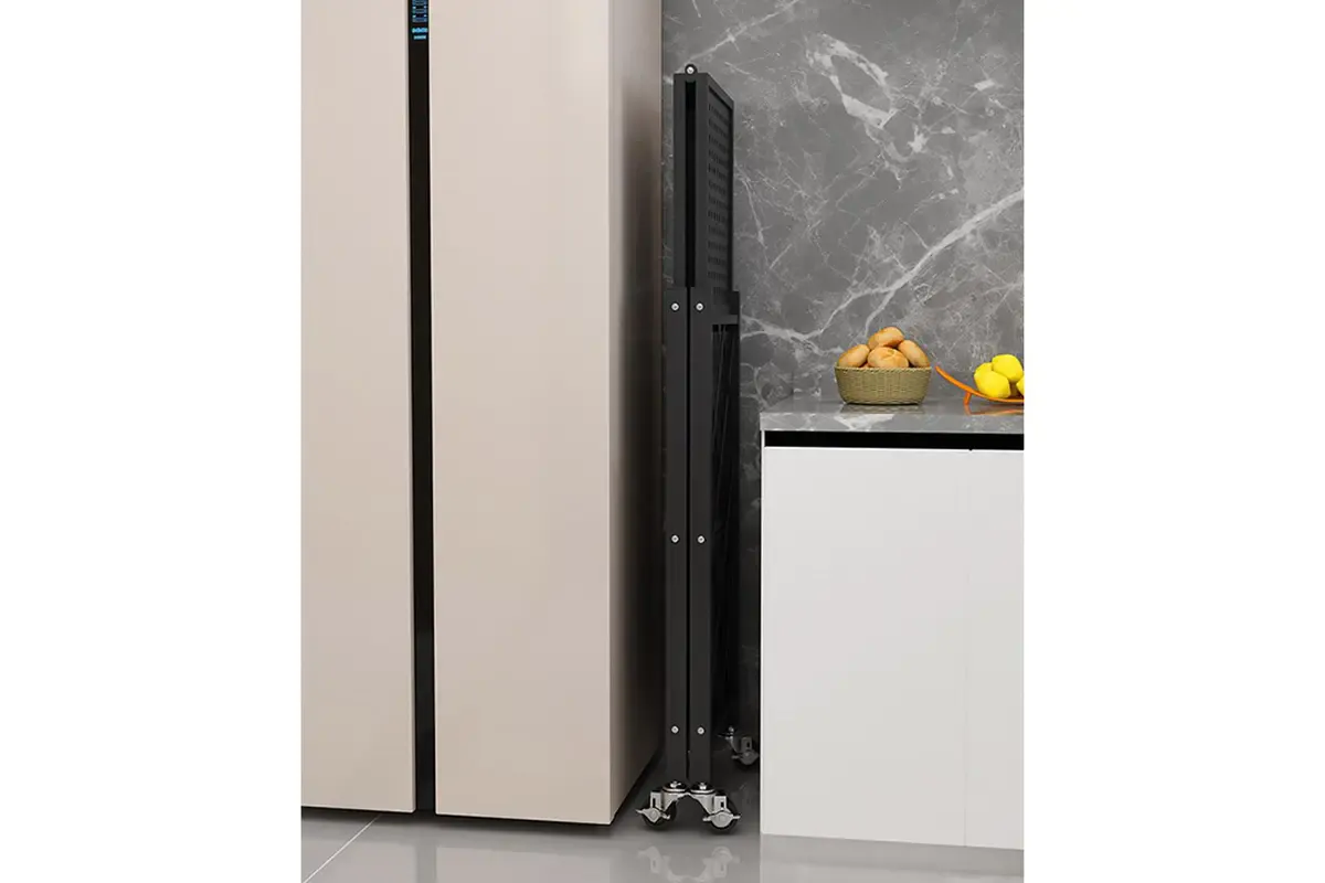 Foldable 5 Tier Kitchen Trolley Shelving Unit With Wheels