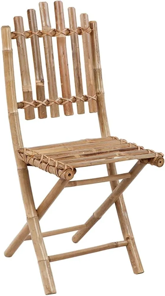 Foldable Bamboo Patio Chairs 2 Pcs with Red Cushions, Outdoor Furniture for Garden Camping Beach, Weather-Resistant Folding Chairs with Secure Rope Design