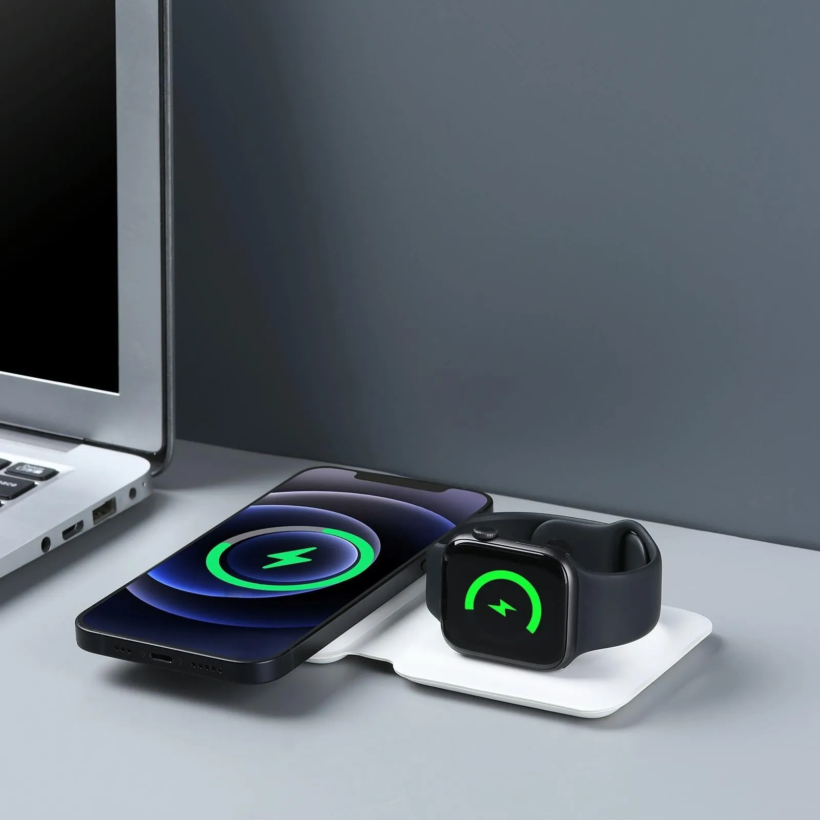 Foldable Dual Wireless Charger For Phones Iwatch Airpods