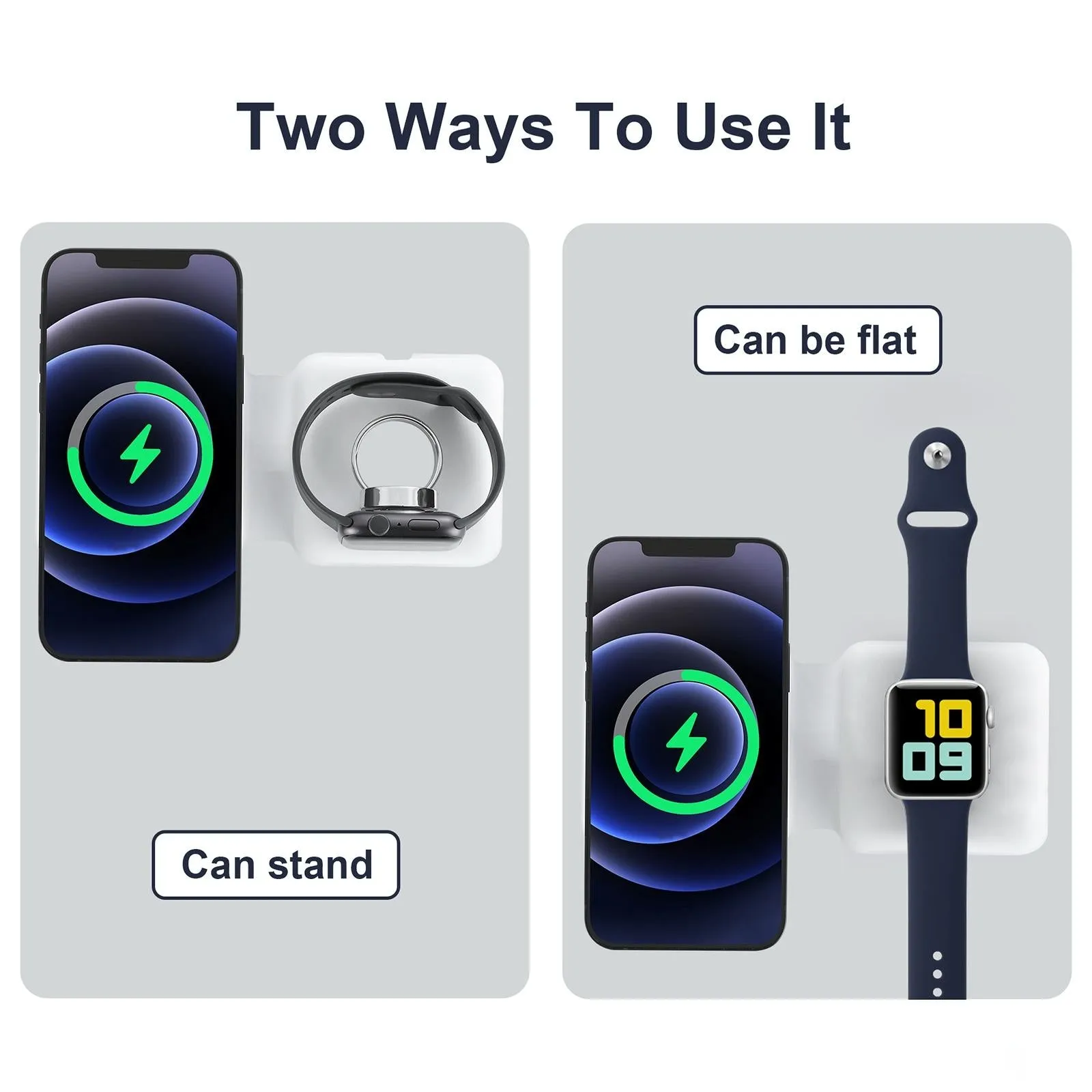 Foldable Dual Wireless Charger For Phones Iwatch Airpods