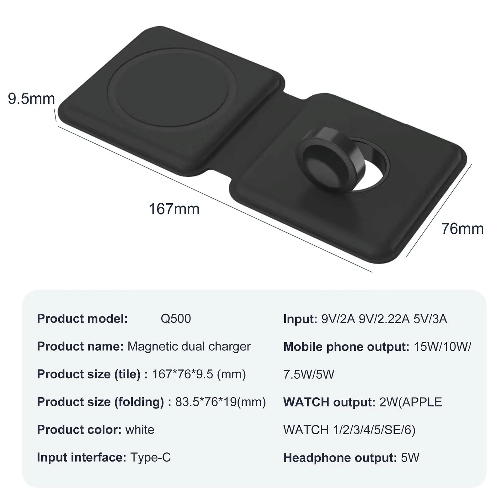 Foldable Dual Wireless Charger For Phones Iwatch Airpods