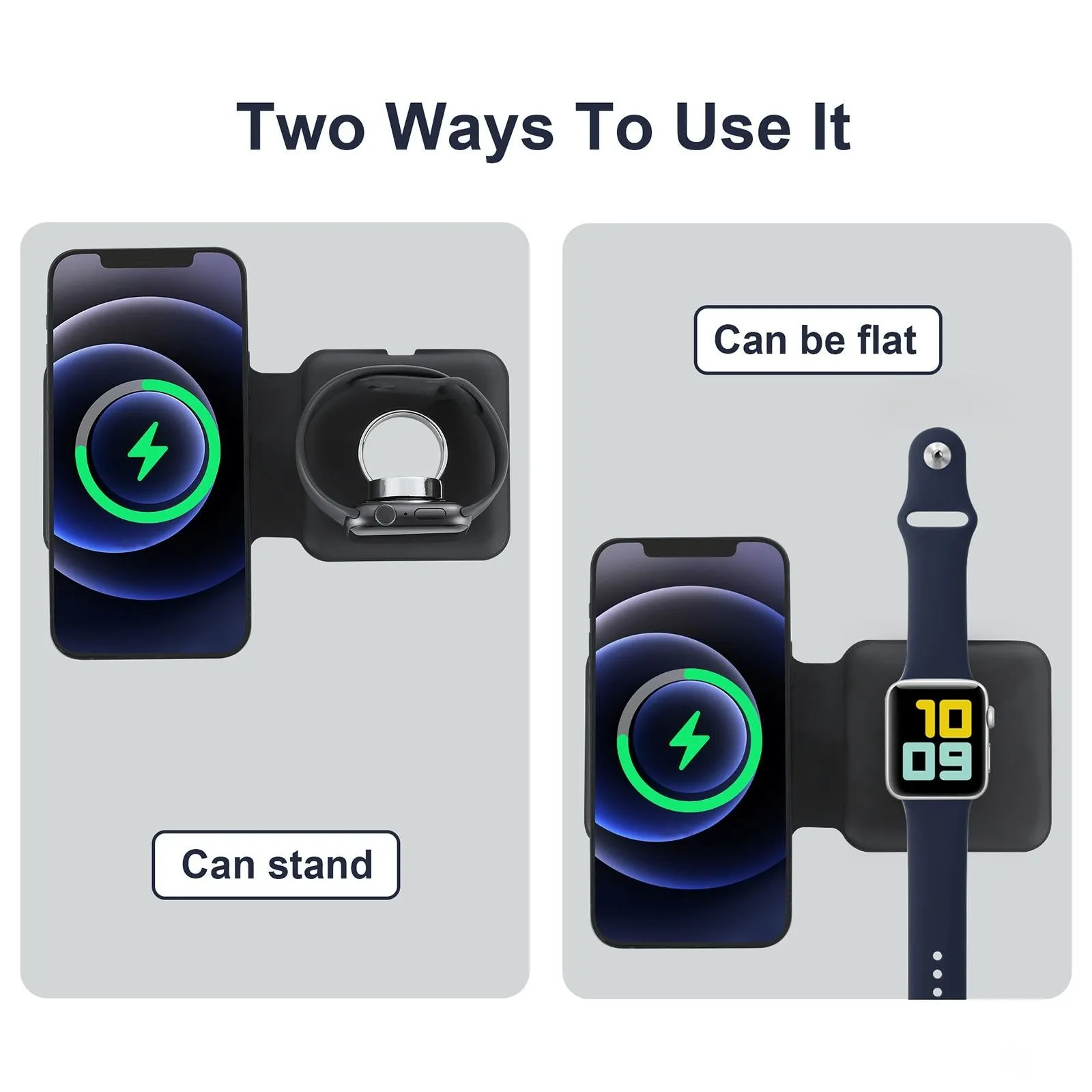 Foldable Dual Wireless Charger For Phones Iwatch Airpods