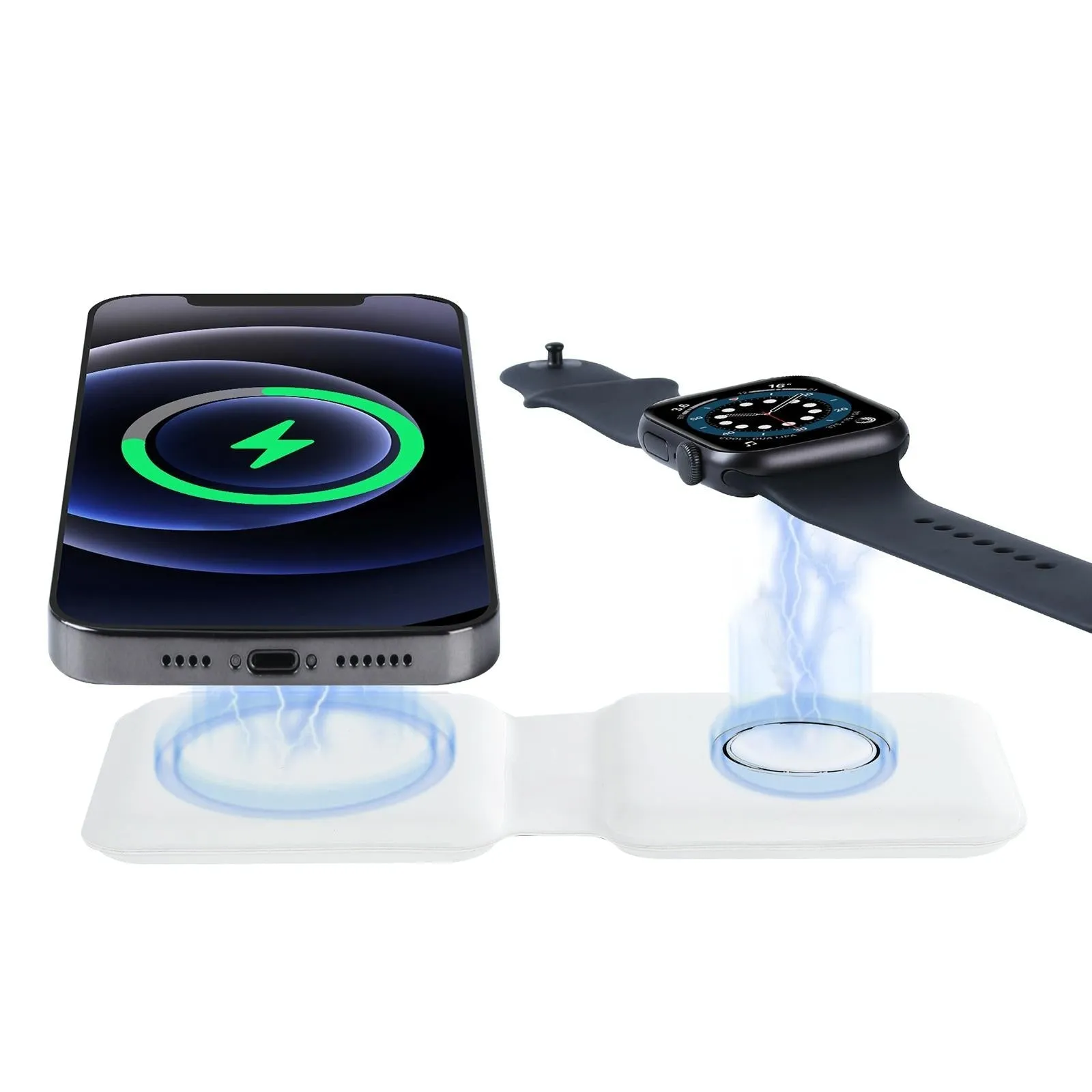 Foldable Dual Wireless Charger For Phones Iwatch Airpods