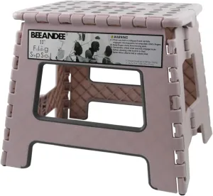 Foldable Step Stool Sturdy Safe Enough - Holds up to 300 Lb - 11 inch Footstool for Adults or Kids, Folding Ladder Storage/Opens Easy, for Kitchen,Toilet,Camping (Dusty Pink Puple)…