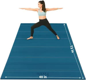 Foldable Wide & Large Yoga Mat – Cushioned, Compact & Easy to Store | 6mm & 8mm Thick | For Home, Gym, Travel, Yoga, Pilates & Floor Exercises